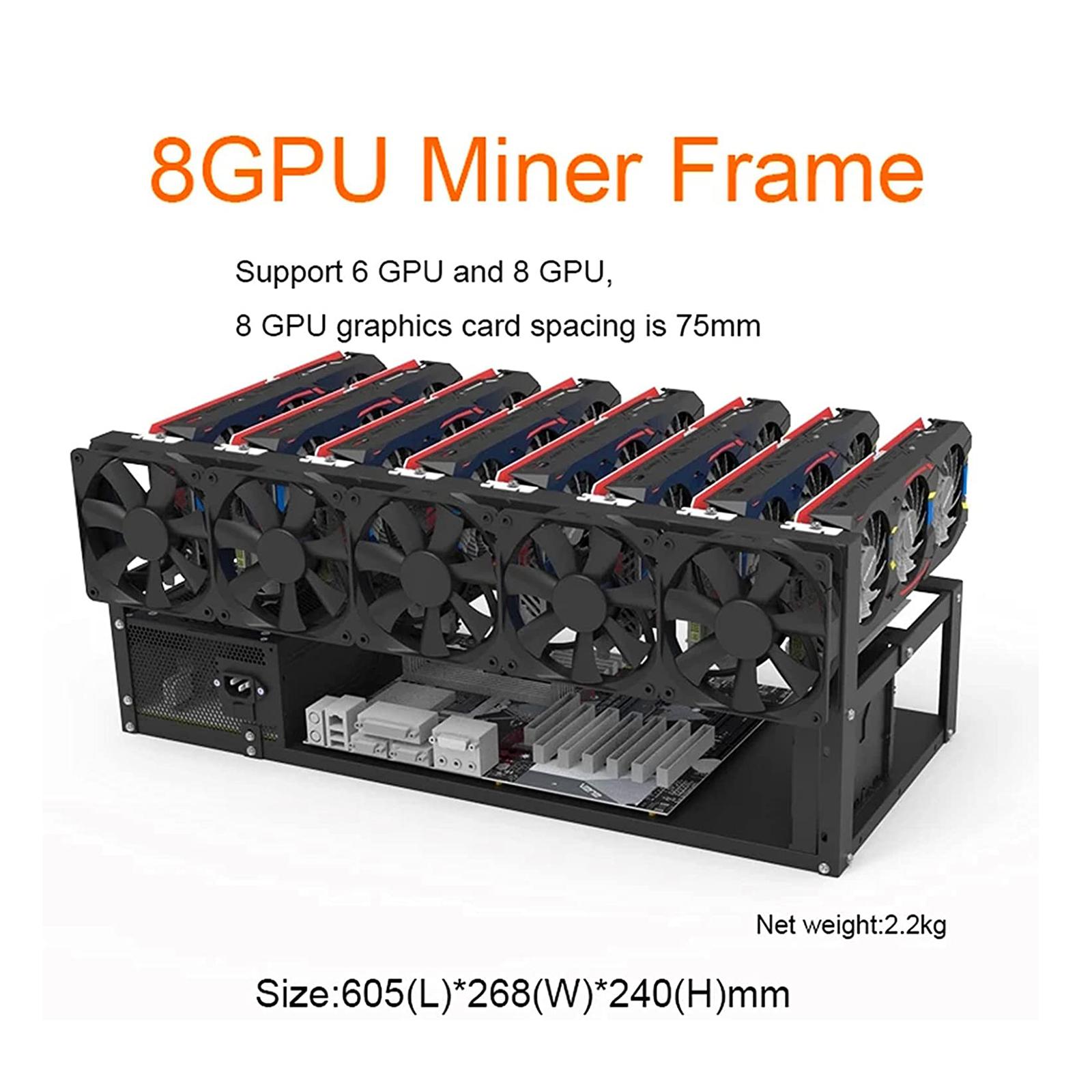 Gpu Mining Rig Frame 8 Gpu - Supporto per Scheda Grafica Open Frame